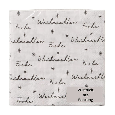 Papierservietten Frohe Weihnachten weiß