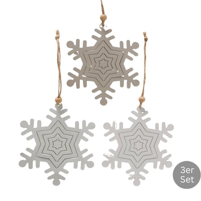Dekohänger Schneeflocken 3er-Set