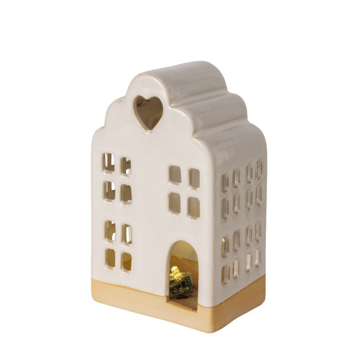 LED Lichthaus cremefarben 15,5 cm