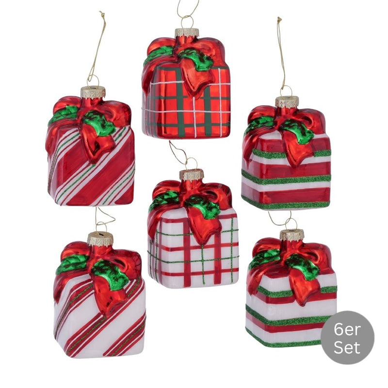 Dekohänger Geschenk 6er-Set rot
