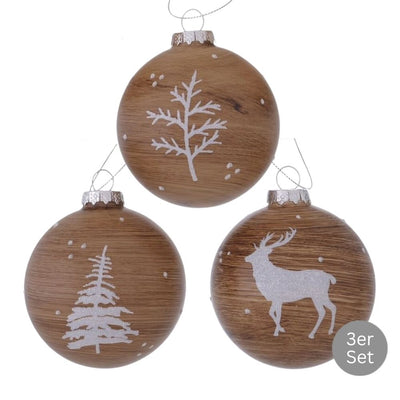 Weihnachtskugel Ulf 3er-Set braun