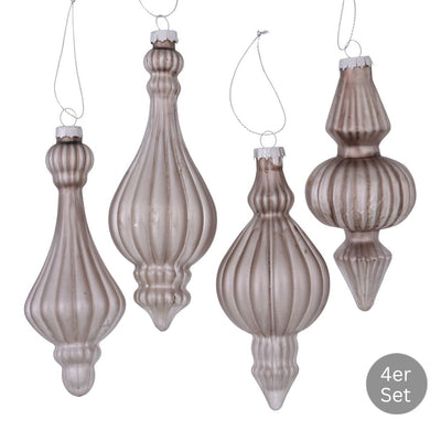 Dekohänger Ornamente 4er-Set grau