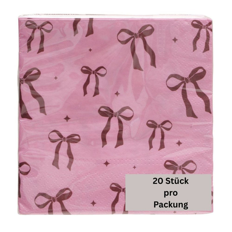 Papierservietten Schleifen rosa