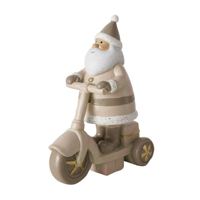 Dekofigur Weihnachtsmann auf Roller