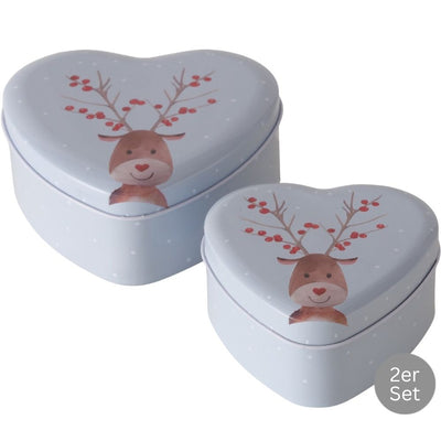 Herzdose Rudolf 2er-Set hellblau