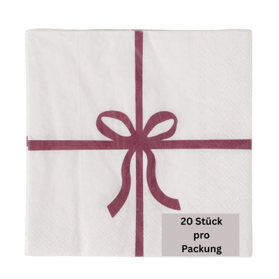Papierservietten Geschenk weiß