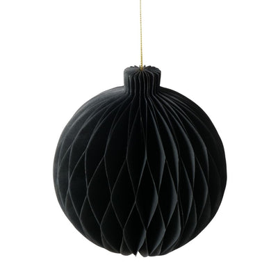 Weihnachtskugel Papier schwarz 13,5 cm