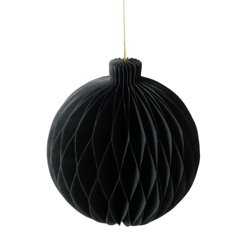 Weihnachtskugel Papier schwarz 13,5 cm
