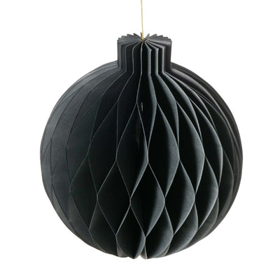 Weihnachtskugel Papier schwarz 18 cm