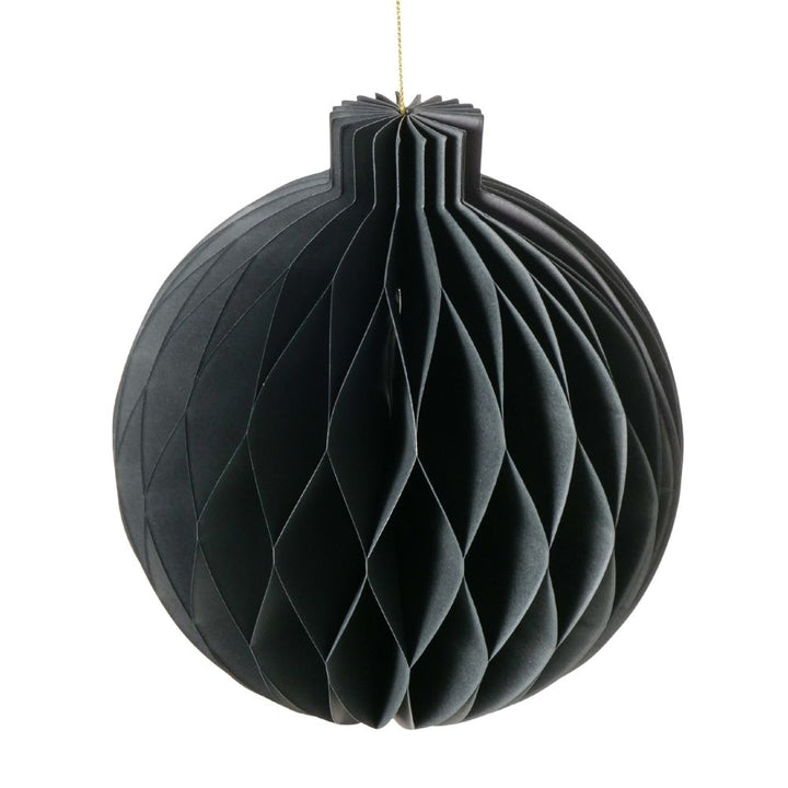 Weihnachtskugel Papier schwarz 18 cm