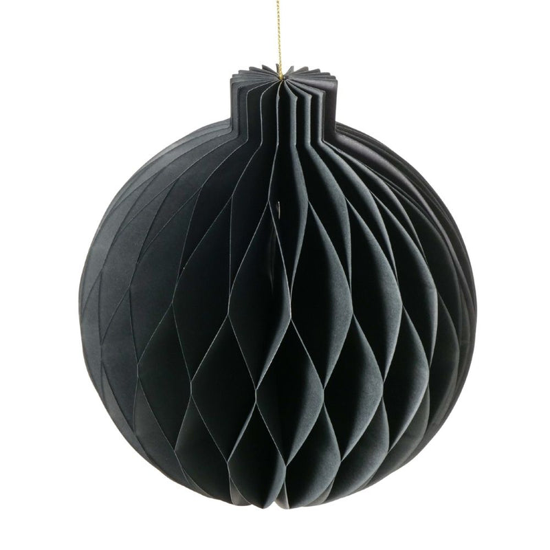 Weihnachtskugel Papier schwarz 18 cm
