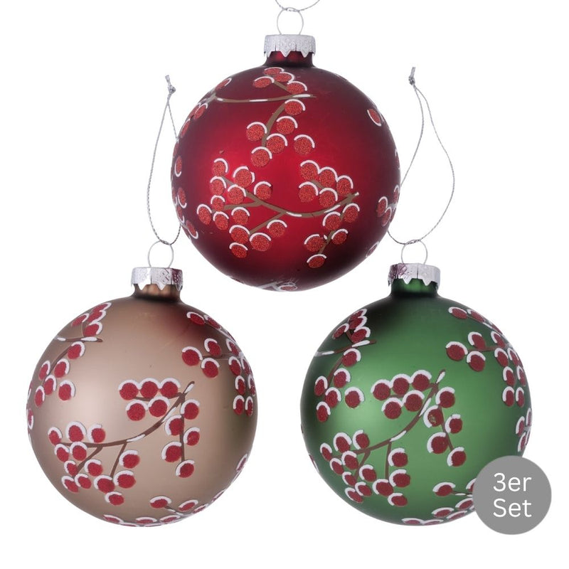Weihnachtskugel Beeren 3er-Set