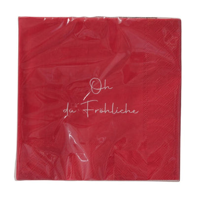 Papierservietten Oh du Fröhliche rot