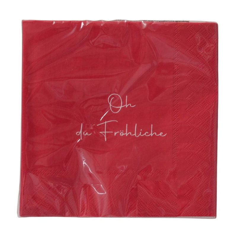 Papierservietten Oh du Fröhliche rot