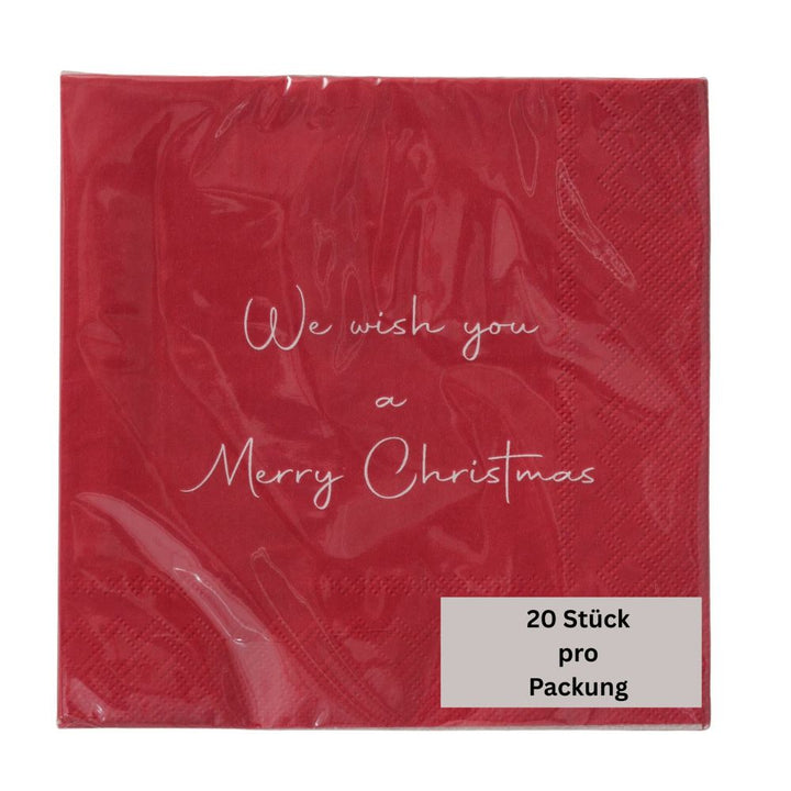 Papierservietten We wish you a Merry Christmas rot
