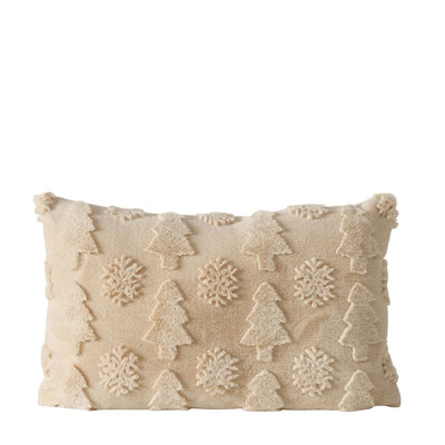 Kissen Tannenbaum beige 30 x 48 cm