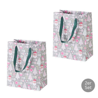 Geschenktüte Ornamente 2er Set grau