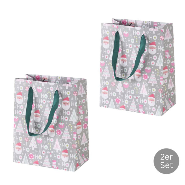Geschenktüte Ornamente 2er Set grau