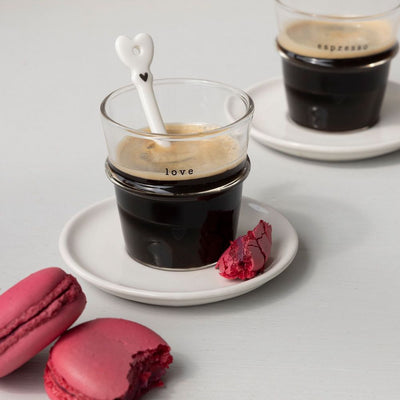 Bastion Collections Espresso Glas Love Schwarz