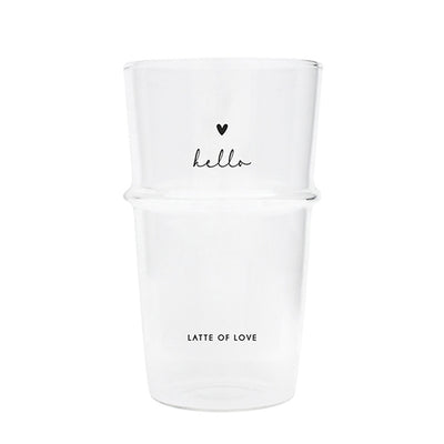Bastion Collections Latte-Glas Hello Latte of Love Schwarz