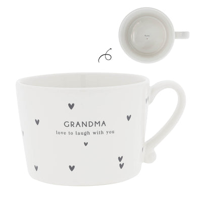 Bastion Collections Tasse Grandma love to laugh with you Schwarz