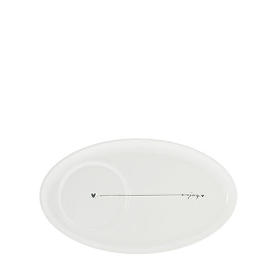 Bastion Collections Espresso Teller oval Enjoy Schwarz