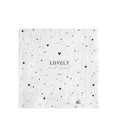Bastion Collections Papierserviette Lovely and sweet Weiß Klein