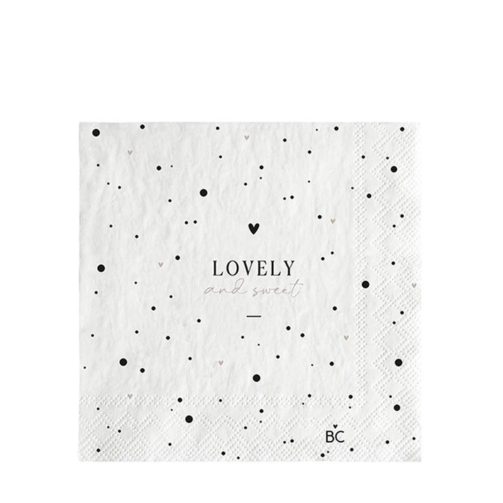 Bastion Collections Papierserviette Lovely and sweet Weiß Klein