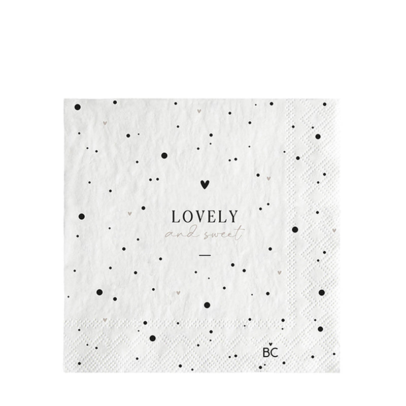 Bastion Collections Papierserviette Lovely and sweet Weiß Klein