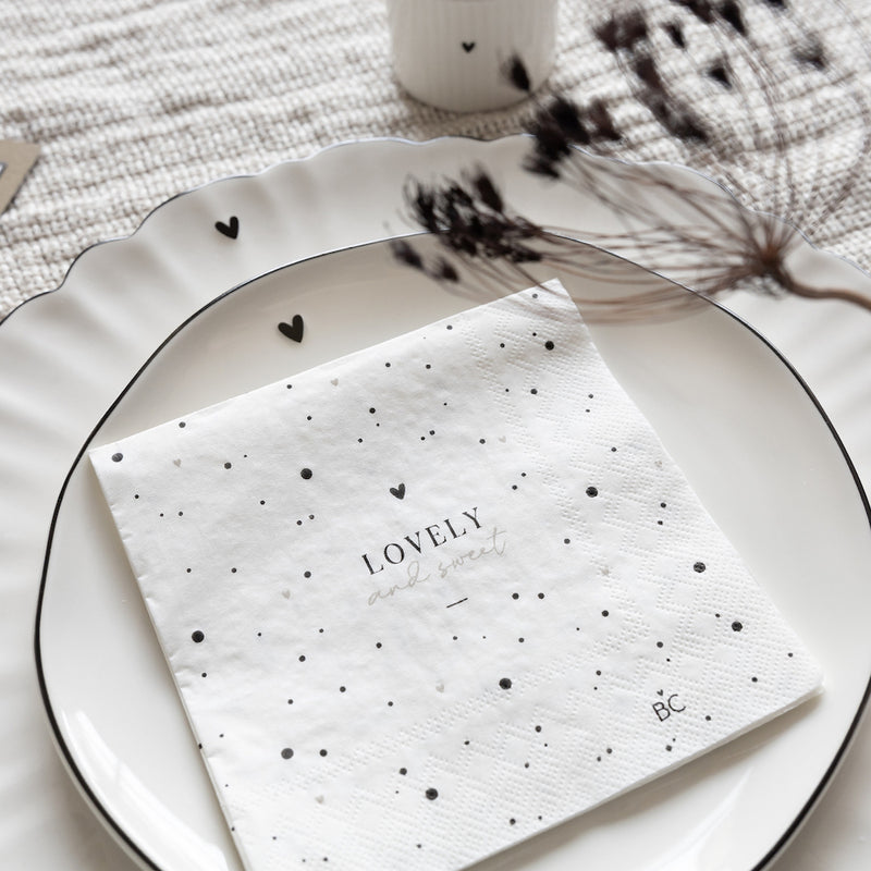 Bastion Collections Papierserviette Lovely and sweet Weiß Klein