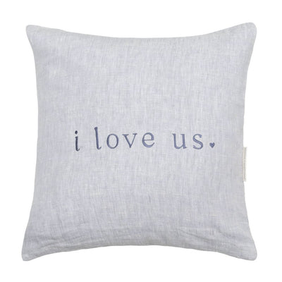 Bastion Collections Kissenhülle I love us 50 x 50 cm grau