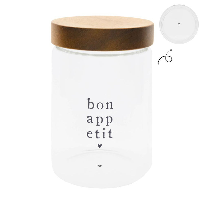 Bastion Collections Vorratsdose Bon Appetit mit Holzdeckel groß