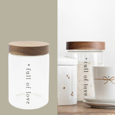 Bastion Collections Vorratsdose mit Holzdeckel Full of Love groß