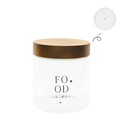 Bastion Collections Vorratsdose FOOD made with Love mit Holzdeckel klein