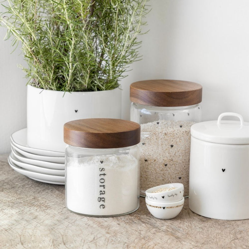 Bastion Collections Vorratsdose mit Holzdeckel Storage schwarz klein