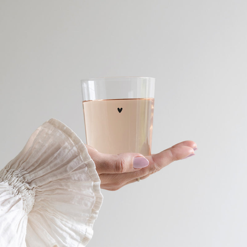 Bastion Collections Glas with Black Heart mittel
