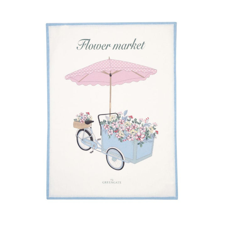 Greengate Geschirrtuch piece printed Portia flowers weiß