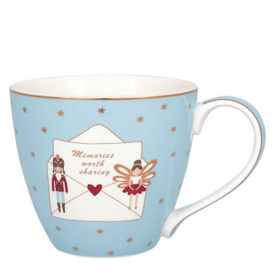 Greengate Tasse Xmas letter hellblau