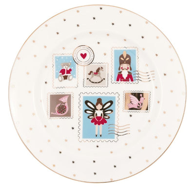 Greengate Frühstücksteller Xmas letter weiß