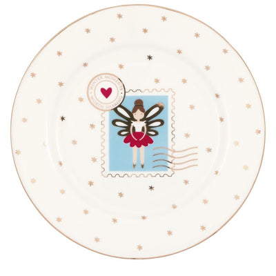 Greengate Dessertteller Cindarella Xmas weiß klein