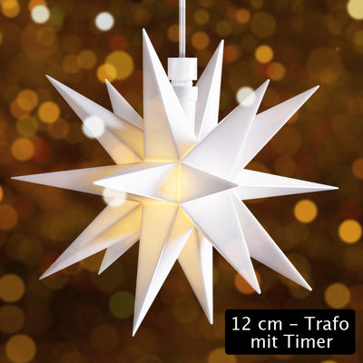 LED Mini-Stern Luna Weiß 12 cm Trafo