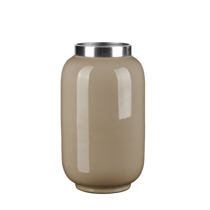 Vase Metall schlammfarben 23 cm