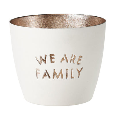 Windlicht Madras We are family weiß-goldfarben mittel