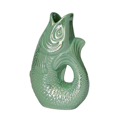 Vase Monsieur Claude Grün schimmernd Mittel