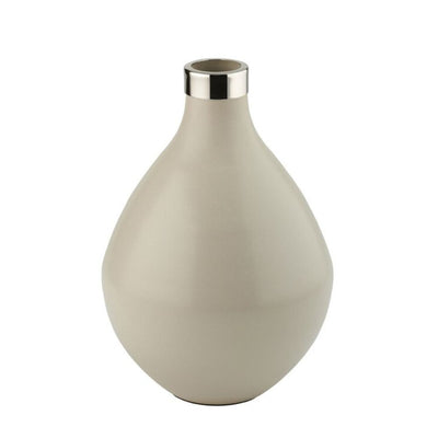 Vase Metall bauchig sandstone 27 cm