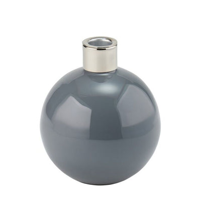 Kerzenhalter Vase dunkelgrau 14 cm
