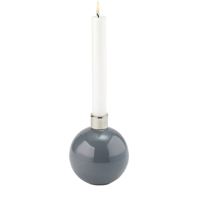 Kerzenhalter Vase dunkelgrau 14 cm