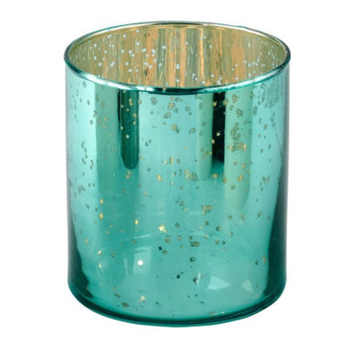 Glas Windlicht Rapsody neon aqua
