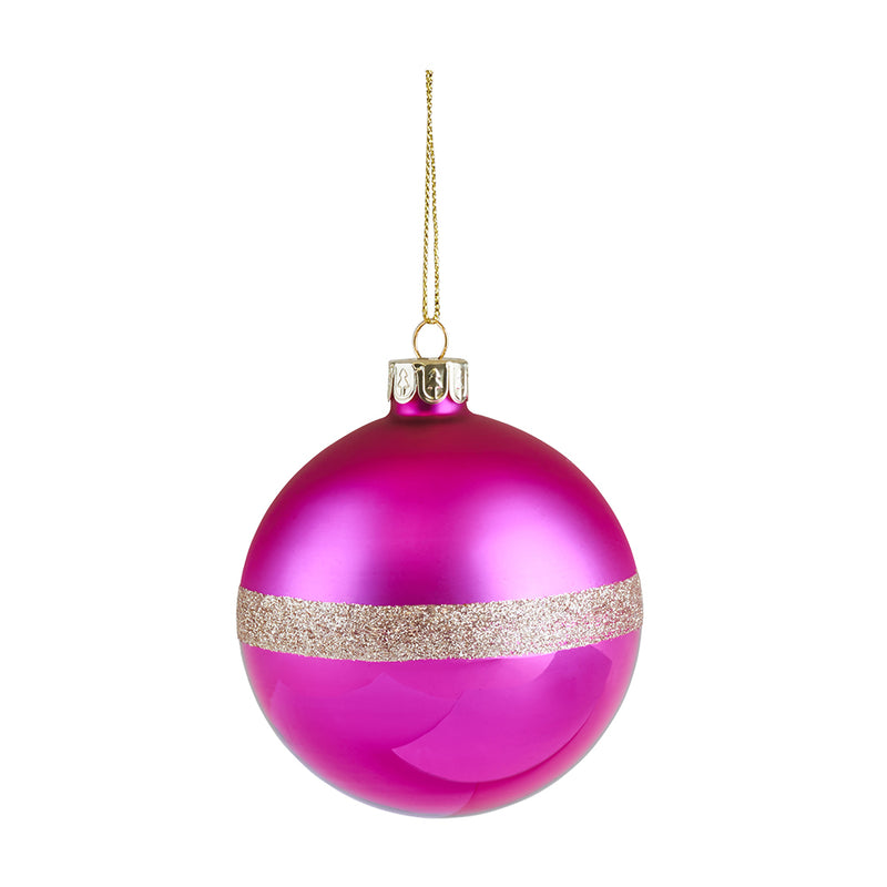 Weihnachtskugel Glitzer Matt-Glänzend Pink