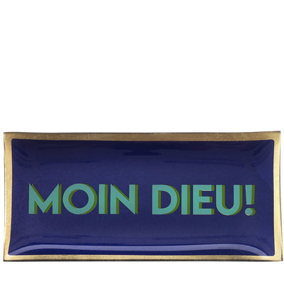 Glasteller Moin Dieu! Dunkel Lila Groß